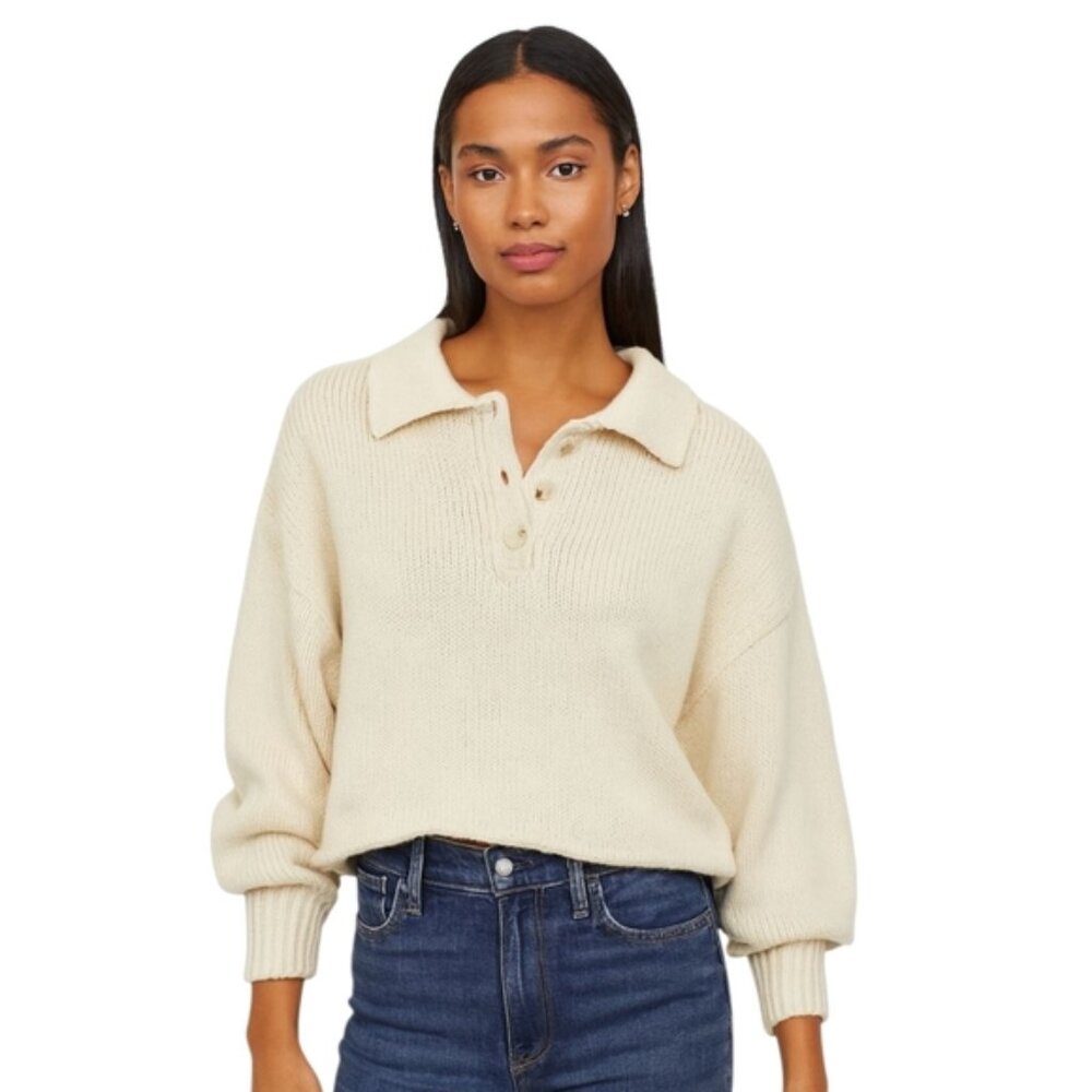 Zara Women's Cream V-Neck Sweater